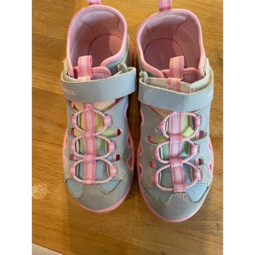 Merrell Kids Girls Sport Sandals Pink Gray Shoes‎ Size 2M